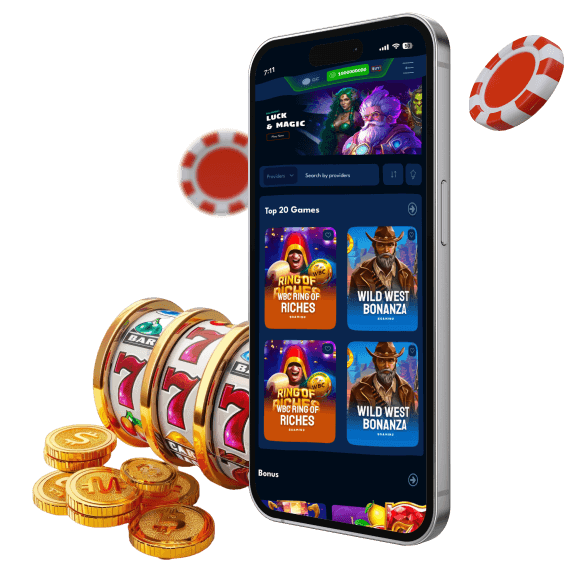 Mobile casino app interface
